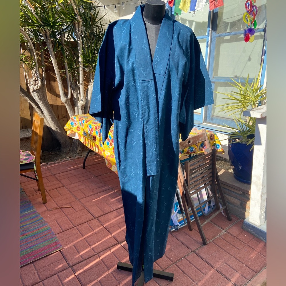 Blue handmade vintage kimono
